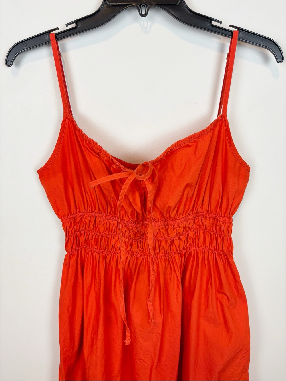 Quince 100% Organic Cotton Keyhole Midi Dress Vermilion Red Size M - Picture 5 of 14